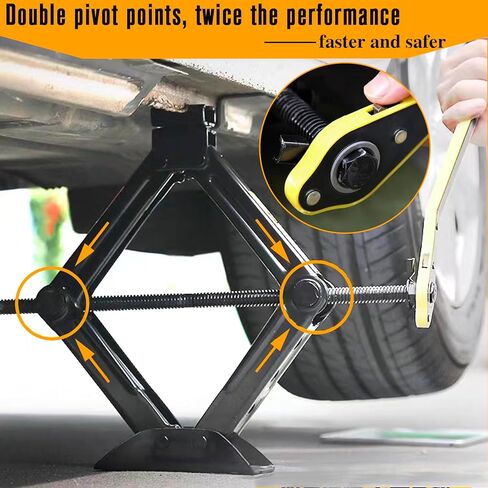 طقم جاك السيارة - جاك مقص لشاحنة السيارة ذات الدفع الرباعي، جاك مقص 1.5 طن (3300 رطل) سعة مع مقبض سقاطة ومفتاح عجلة in Kuwait