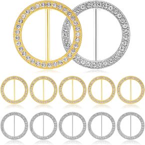 12Pcs Rhinestone Scarf Rings for Women, Gold and Silver T Shirt Clips, Alloy Clothing Accessories for Women, Decorative Cinch Buckle for Scarves Shawl Shirts Ties Sweater Dress Pant in Saudi Arabia