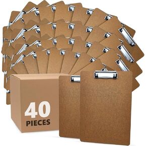 40 Pack of Clipboards Bulk Clipboards for Classroom, Office Wooden Clipboard Bulk Classroom, Standard A4 clipboard Pack Letter Size in Kuwait
