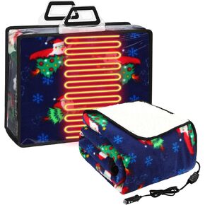 Riakrum Electric Car Blanket 12v 57 x 43 Inch Travel Heated Fleece Blanket with Temperature Controller, USB Charger Car Outlet Adapter for Cold Weather, Emergency Kit, Gift for Valentine in Kuwait