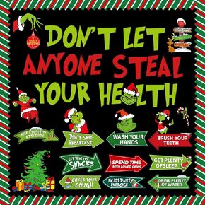 Christmas Bulletin Board Decorations, Red Green Holiday Bulletin Board Set for Xmas Classroom Decor, Funny Cartoon Theme Merry Christmas Decorations for Office in Saudi Arabia