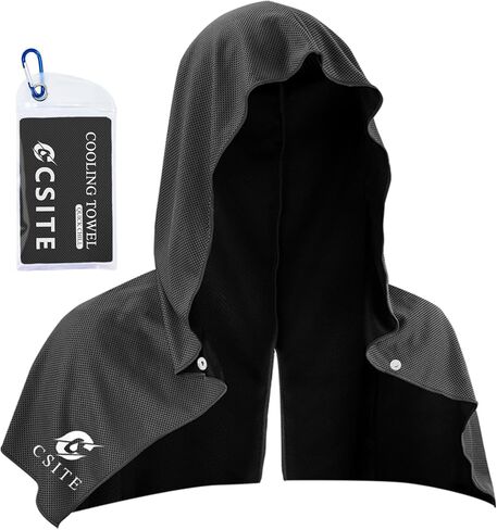 Cooling Hoodie Towels, Instant Cooling Towels for Neck and Face, UPF 50 Sun Protection, Ice Towel for Hot Weather, Head Towel for Sports, Camping, Cycling & More Activities in Saudi Arabia