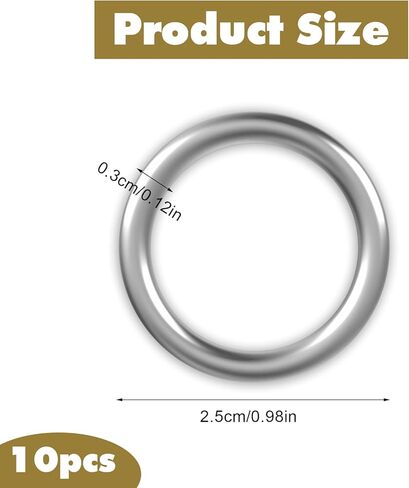 Bremorou 1 Inch O Ring 10 Pcs Stainless Steel Round Ring Buckles Heavy Duty Metal O Rings Solid Welded Loop Circle Loop Buckle For Diy Crafts Macrame Dog Collars Bags Camping Belt Keychain Purse in Saudi Arabia