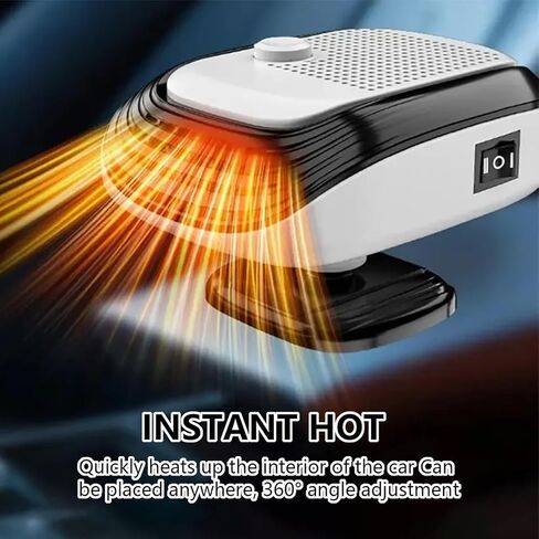 Car Fast Heating Heater Fan Defogger Quick Heating Defrosting Defogging Heater Suitable for Basements Living Rooms(Color: Silver) in Saudi Arabia