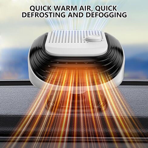 Car Fast Heating Heater Fan Defogger Quick Heating Defrosting Defogging Heater Suitable for Basements Living Rooms(Color: Silver) in Saudi Arabia