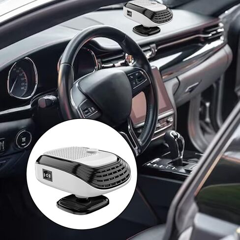 Car Fast Heating Heater Fan Defogger Quick Heating Defrosting Defogging Heater Suitable for Basements Living Rooms(Color: Silver) in Saudi Arabia