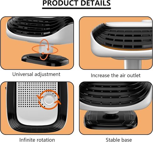 Car Fast Heating Heater Fan Defogger Quick Heating Defrosting Defogging Heater Suitable for Basements Living Rooms(Color: Silver) in Saudi Arabia