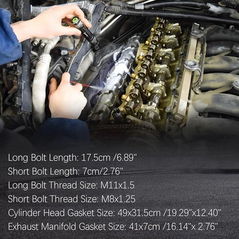 HS26517PT EV314 Head Gasket Set Intake&Exhaust Valve Head Bolt ES72196 Fit for 2010-2017 Chevy Equinox Impala Captiva Malibu, GMC Terrain, for Buick Lacrosse Regal Allure Verano 2.4L #HS54874 IV323 in Saudi Arabia