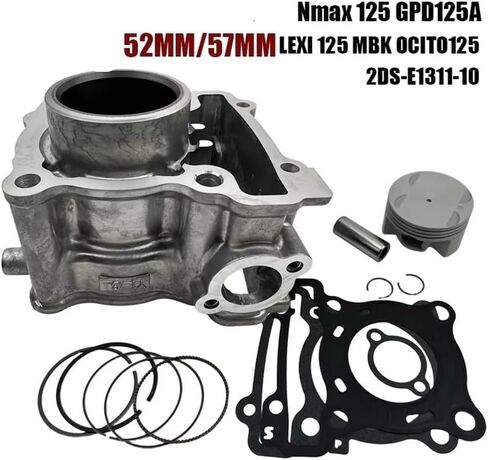 52/57mm Motorcycle Cylinder Piston Pin Kit Fit For Ymh NMAX125 ABS GPD125 YZF-R125 Motorbike Engine Part Replacement 2DS-E1311-10(52mm 125cc kit) in Saudi Arabia
