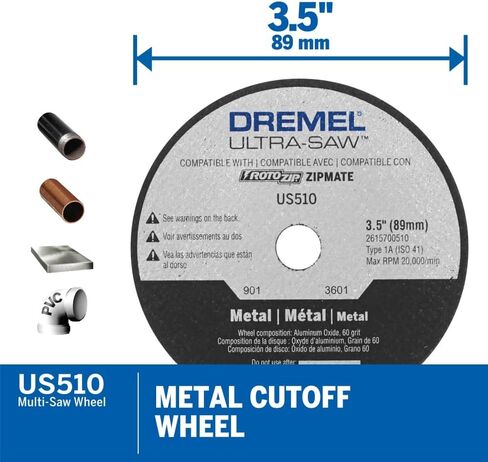 Dremel US540-01 Ultra-Saw 3.5-Inch Tile Diamond Blade, White | Diamond-Coated Edge | Continuous Rim Design | Ceramic Material Cutting | Steel Core | Abrasive Cutting Surface in Saudi Arabia