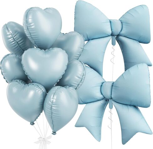 Brown Cream Heart Balloons, Foil Bow Balloons, 10Pcs 18 Inch Sand White Apricot Heart Shaped Balloon and 38 Inch Helium Cream Bow Balloon for Birthday Baby Shower Valentines Wedding Party Decor in Saudi Arabia