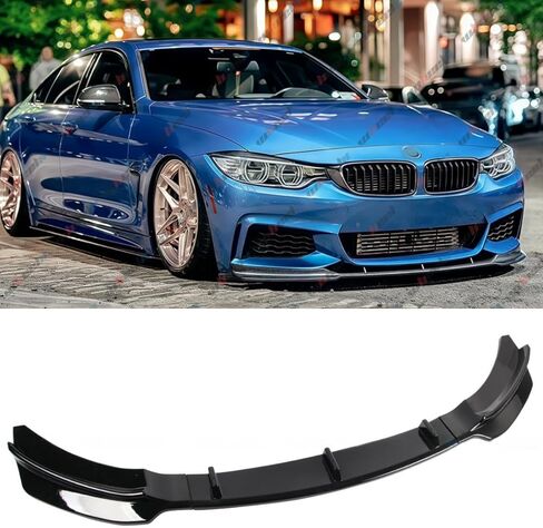 الشفة الأمامية متوافقة مع 2014-2020 BMW 4-Series F32 F33 F36 (تناسب طراز Sport/M-Sport فقط)، طقم الجسم لحماية ممتص الصدمات الهوائي السفلي للذقن (أسود لامع) in Kuwait