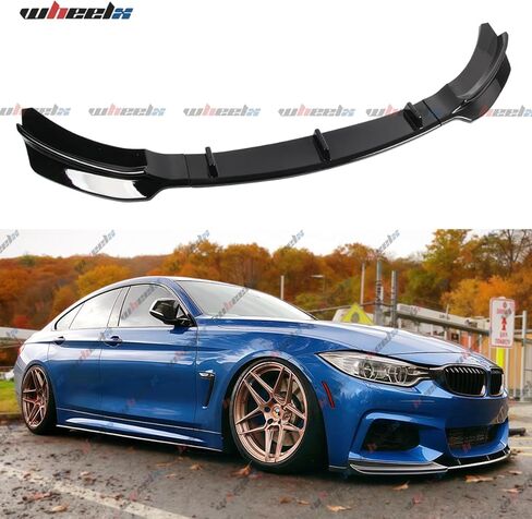 الشفة الأمامية متوافقة مع 2014-2020 BMW 4-Series F32 F33 F36 (تناسب طراز Sport/M-Sport فقط)، طقم الجسم لحماية ممتص الصدمات الهوائي السفلي للذقن (أسود لامع) in Kuwait