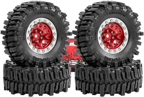 REDSPIDER RC 1.3inch Crawler Tires 64mm * 26mm Mud Slingers X Super Soft Sticky Tyres For RC 1/24 1/18 Scale Crawler TRX4M SCX24 FCX24 FCX18 (Tire) in Saudi Arabia