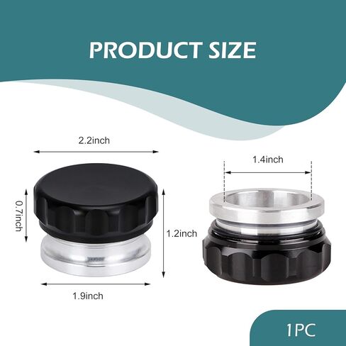 OD 2"/50.8mm Fuel Cap, Aluminum Alloy Weld Billet On Filler Neck Cap Oil, Universal Gas Cap Replacement for Fuel Water Tank (Black) in Saudi Arabia