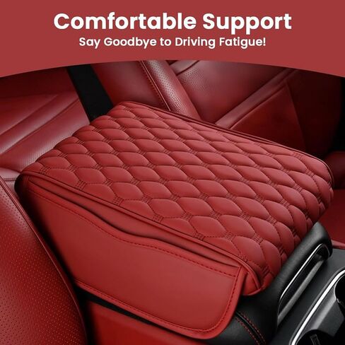 وسادة وحدة التحكم المركزية للسيارة Infiniti QX80 Z62 Z63 2014-2021 2022 2023 2024 2025، غطاء واقي مسند ذراع وحدة التحكم المركزية الجلدية مع حقيبتين للتخزين، ملحقات السيارة، أسود in Kuwait