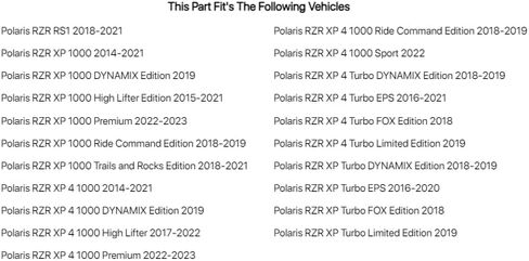 TUSK Gladiator Xtreme Duty CV Axle Rear (Pair) for Polaris RZR XP Turbo EPS 2016-2020 in Saudi Arabia