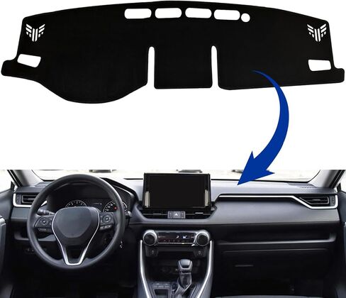 VADA Dashboard Cover for Toyota RAV4 2019 2020 2021 2022 2023 2024 2025 | Custom Fit Dash Mat for 5th Gen | UV Anti-Glare Protector | Flame Retardant Polyester with Handmade Stitching & Cloth Backing in Saudi Arabia
