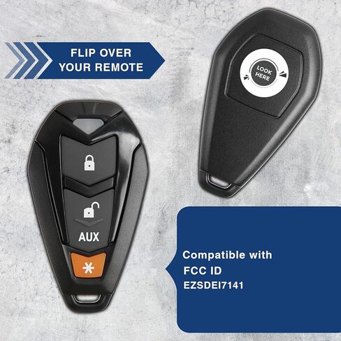 KeylessOption Keyless Entry Remote Control Starter Car Key Fob Case Shell Outer Cover Button Pad For Viper EZSDEI7141 474V (Pack of 2) in Saudi Arabia
