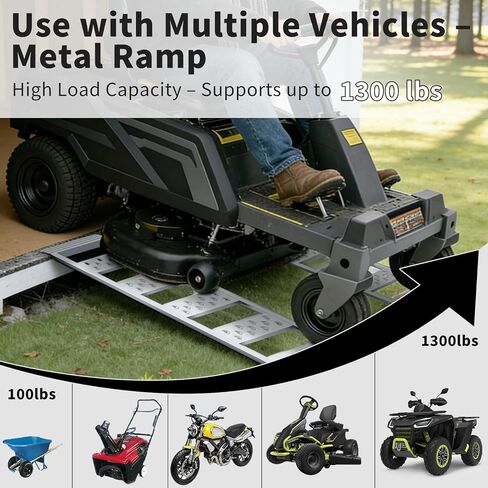 منحدرات VENDAV ATV للشاحنات الصغيرة بطول 7.5 قدم، منحدرات محمولة من الألومنيوم بسعة 1500 رطل، قطعتان. in Kuwait