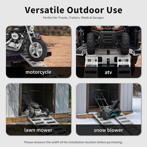 منحدرات VENDAV ATV للشاحنات الصغيرة بطول 7.5 قدم، منحدرات محمولة من الألومنيوم بسعة 1500 رطل، قطعتان. in Kuwait