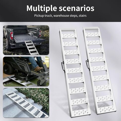 منحدرات VENDAV ATV للشاحنات الصغيرة بطول 7.5 قدم، منحدرات محمولة من الألومنيوم بسعة 1500 رطل، قطعتان. in Kuwait