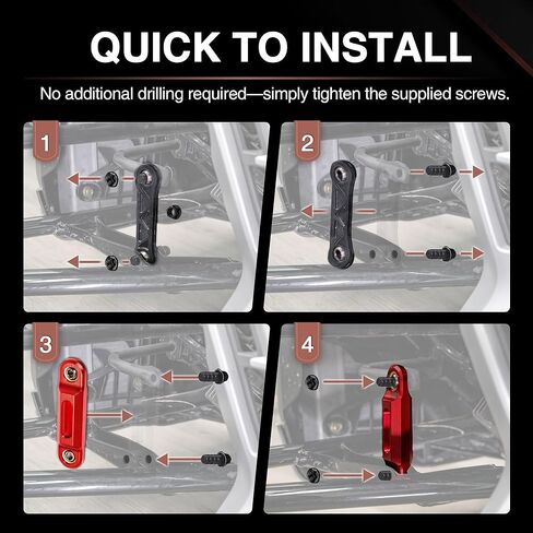Sway Bar End Links – Billet Aluminum Joint End Links Kit for the Can-Am Ryker 600/900 / Rally (2019-2025) & Sport (2022-2025) Accessories (Black) in Saudi Arabia