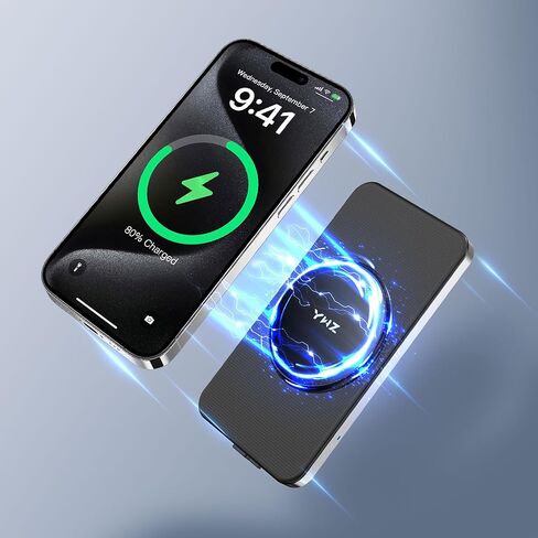 Phone Holder Bike Mount with Detachable Power Bank 5000 mAh– Fast Magnetic Wireless Charging for Strollers, Motorcycles, Gym Equipment, and More – Stable, Secure Design, Water-Resistant in Saudi Arabia