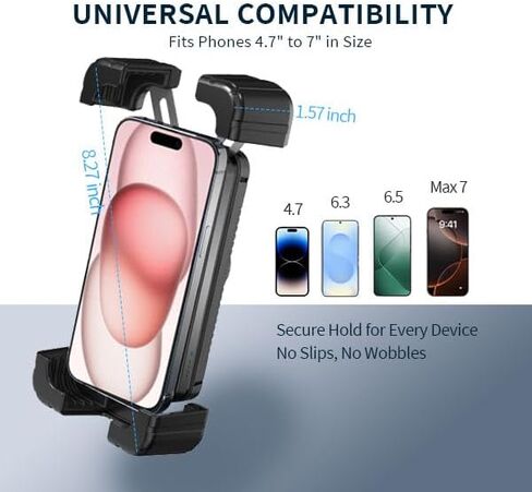 Phone Holder Bike Mount with Detachable Power Bank 5000 mAh– Fast Magnetic Wireless Charging for Strollers, Motorcycles, Gym Equipment, and More – Stable, Secure Design, Water-Resistant in Saudi Arabia
