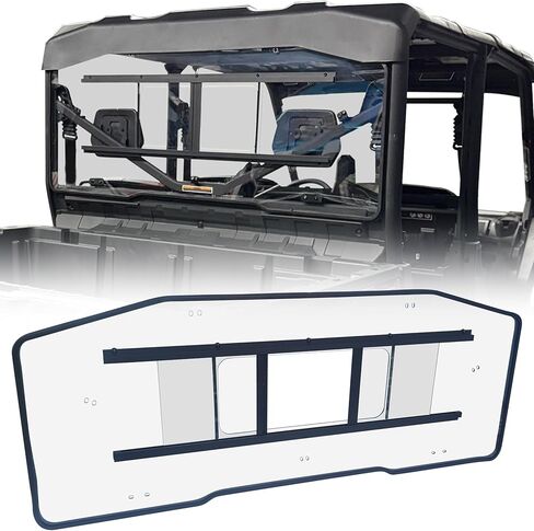 نافذة خلفية FinFox Slingshot لملحقات Can-Am Defender، زجاج أمامي خلفي شفاف مطلي بالصلب متوافق مع Defender Max HD5/HD8/HD9/HD10 2016-2026 الزجاج الأمامي من البولي كربونات in Saudi Arabia