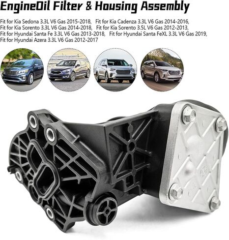 26300-3CAB1 Engine Oil Filter and Housing Assembly Fit for Kia Sedona Sorento Cadenza Fit for Hyundai Santa Fe Azera Replace 26300-3CAB0 in Saudi Arabia