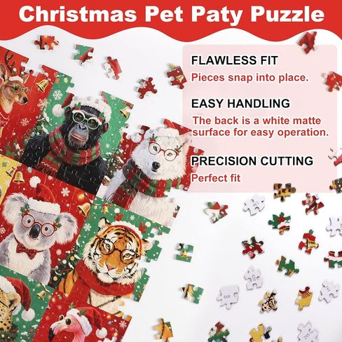500 Piece Christmas Jigsaw Puzzles for Adults, Winter 2025 Jigsaw Animals 15 Pieces Puzzles Presents in Kuwait