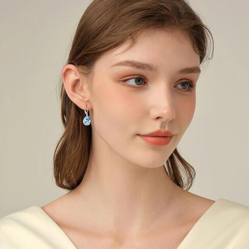 Butterfly Leverback Earrings for Women 925 Sterling Silver Hypoallergenic Dangle Drop Earrings Purple Butterfly Moonstone Jewelry Gifts for Girls Birthday in Kuwait