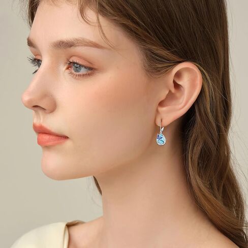 Butterfly Leverback Earrings for Women 925 Sterling Silver Hypoallergenic Dangle Drop Earrings Purple Butterfly Moonstone Jewelry Gifts for Girls Birthday in Kuwait