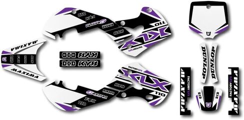 Purple Shift Graphics fit 00-09 Kawasaki KLX 110 Graphic Kit Sticker KLX110 in Saudi Arabia