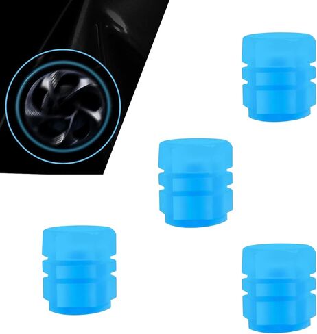 4 PCS Luminous Tire Valve Stem Caps, Glow Car Tire Valve Dust Cover, Leak-Proof Fluorescent Tire Valve Caps, Universal Stem Covers for Cars Trucks Motorcycles SUVs and Bikes (Red) in Saudi Arabia