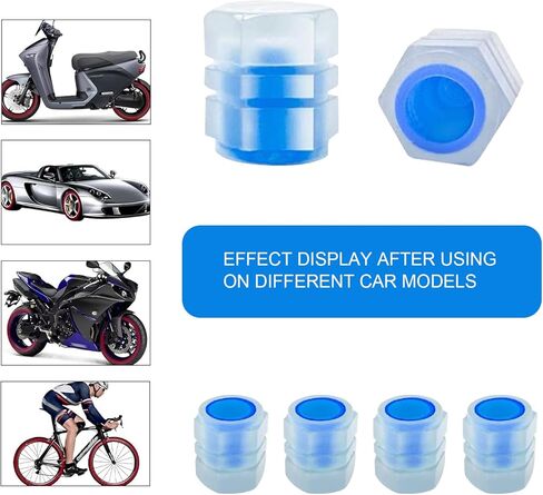 4 PCS Luminous Tire Valve Stem Caps, Glow Car Tire Valve Dust Cover, Leak-Proof Fluorescent Tire Valve Caps, Universal Stem Covers for Cars Trucks Motorcycles SUVs and Bikes (Red) in Saudi Arabia