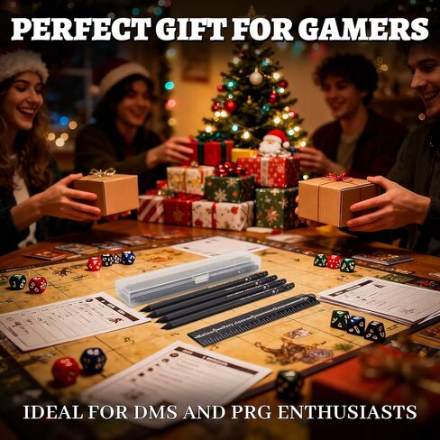 Tabletop RPG Range Ruler – Foldable Aluminum Combat Measuring Tool for Daggerheart & Wargames | 13 Inch Distance Bar with Pencil Set | GM Tool & Gift for Gamers in Saudi Arabia