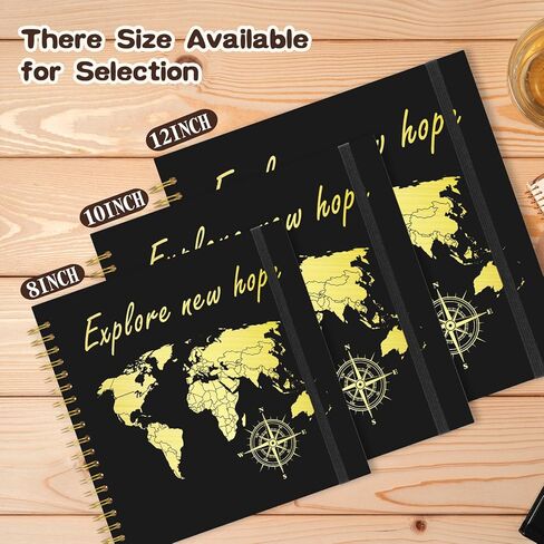 Scrapbook Album 10x10 inch 40 Blank Pages Scrap Book,World Map Travel Album Kraft Paper,Our Adventure Book Scrap Book Photo Album for Couple Family Wedding Travel Graduation (black, 10 x 10 inch) in Saudi Arabia