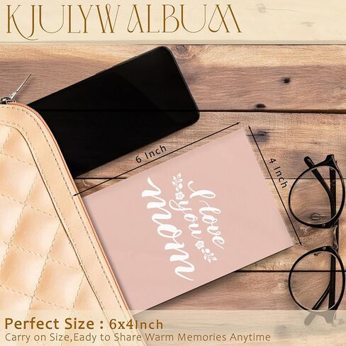 Mother Gifts Photo Album 4x6, Mom Gifts from Daughters Son, Gift for Mother's Day Birthday, I Love You Mom Small Memory Photo Album Book for 18 Pockets Hold 36 Pictures in Saudi Arabia