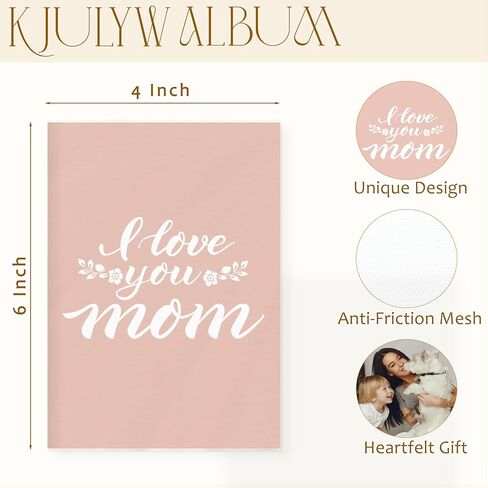 Mother Gifts Photo Album 4x6, Mom Gifts from Daughters Son, Gift for Mother's Day Birthday, I Love You Mom Small Memory Photo Album Book for 18 Pockets Hold 36 Pictures in Saudi Arabia