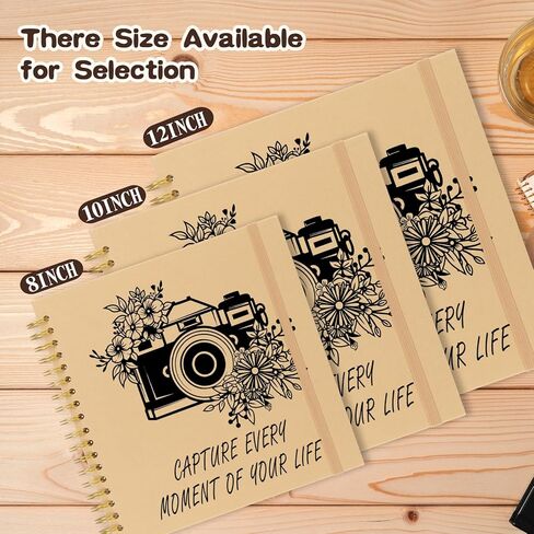 ألبوم قصاصات DIY مقاس 12 × 12 بوصة، ورق كرافت بغلاف مقوى 40 صفحة فارغة، كتاب صور تذكارية للسفر لحفلات الزفاف العائلية وصور العطلات (بني، 12 × 12 بوصة) in Kuwait