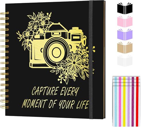 ألبوم قصاصات DIY مقاس 12 × 12 بوصة، ورق كرافت بغلاف مقوى 40 صفحة فارغة، كتاب صور تذكارية للسفر لحفلات الزفاف العائلية وصور العطلات (بني، 12 × 12 بوصة) in Saudi Arabia