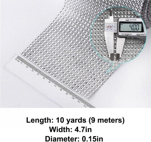 1 Yards Rhinestone Ribbon Roll, 24 Row Rhinestone Strip, Bling Wrap Diamond Ribbon Strip for Wedding Cake DIY Party Supplies, Silver in Saudi Arabia