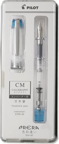 PILOT PFPR1TLBCM Prera Fountain Pen, Color Discount, CM, Calligraphy, Transparent Light Blue in Saudi Arabia