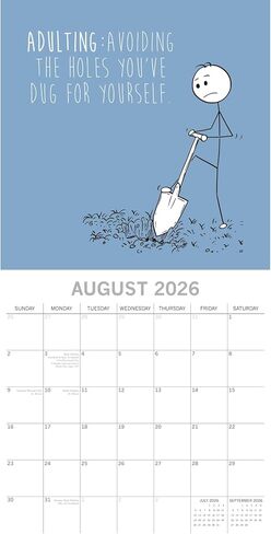 تقويم حائط مربع 2026 من The Gifted Stationery - تقويم 16 شهرًا 2026 - اقتباسات مضحكة للبالغين ومخطط 2026 - مع 180 ملصق تذكير وعرض معلق - سبتمبر 2025 - ديسمبر 2026، 12 × 12 بوصة in Saudi Arabia