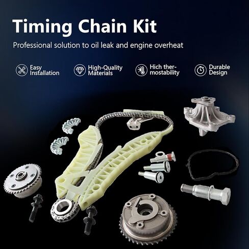 AUCERAMIC Timing Chain Kit with VVT Sprockets & Water Pump Fit for 2007-2016 Mini Cooper 2011-2016 Mini Cooper Countryman 2013-2016 Paceman 1.6L L4 Replace# 11517550484 AW6244 11311439853 11517551484 in Saudi Arabia