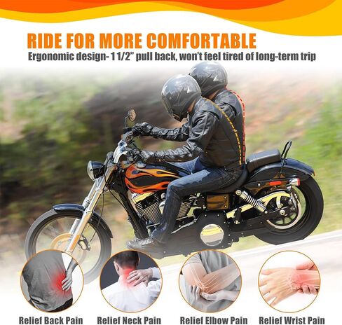 Sresk Motorcycle Handlebar Riser Clamp 4 inch Pullback Handlebar Riser Kickback Custom Accessories Universal for Harley Dyna Softail, for Kawasaki Vulcan, for Suzuki and Yamaha (Black) in Kuwait