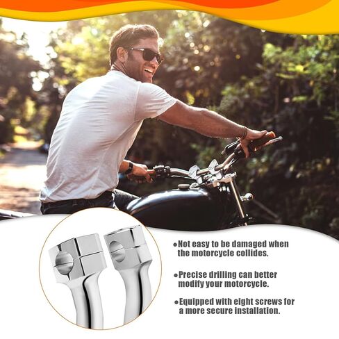 Sresk Motorcycle Handlebar Riser Clamp 4 inch Pullback Handlebar Riser Kickback Custom Accessories Universal for Harley Dyna Softail, for Kawasaki Vulcan, for Suzuki and Yamaha (Black) in Kuwait