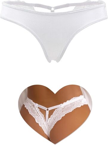 ohyeahlady Women's Sexy Thong Panties Lace Tangas Plus Size Cheeky Underwear V String in Kuwait